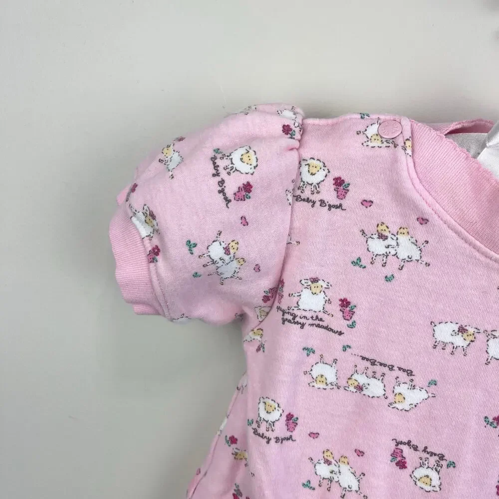 Vintage OshKosh B'gosh Pink Baby Lamb Bodysuit 6-9 Months
